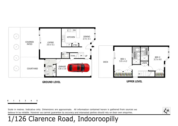 Floorplan of Homely townhouse listing, 1/126 Clarence Road, Indooroopilly QLD 4068