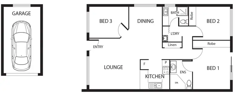 Floorplan of Homely townhouse listing, 13/3 Heard Street, Mawson ACT 2607