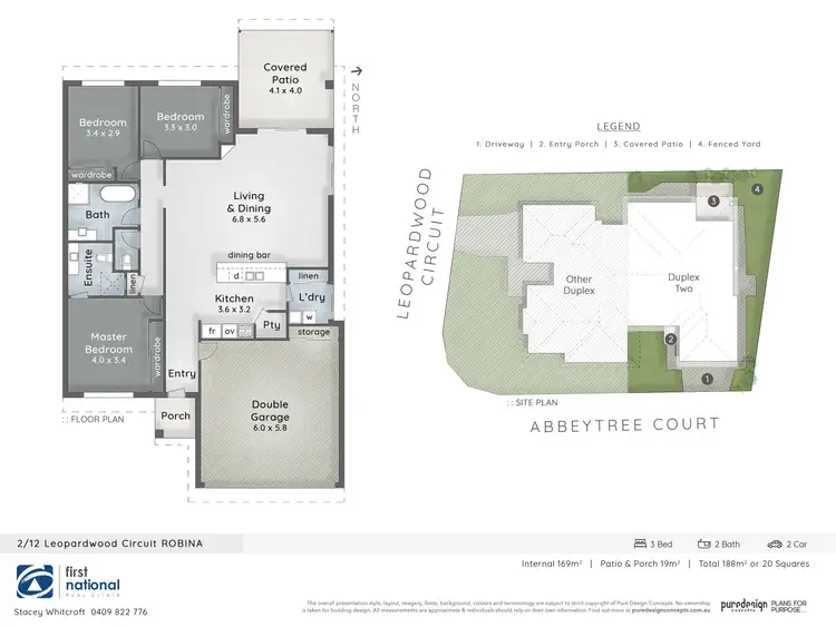 Floorplan of Homely semi-detached listing, 2 Abbeytree Court, Robina QLD 4226