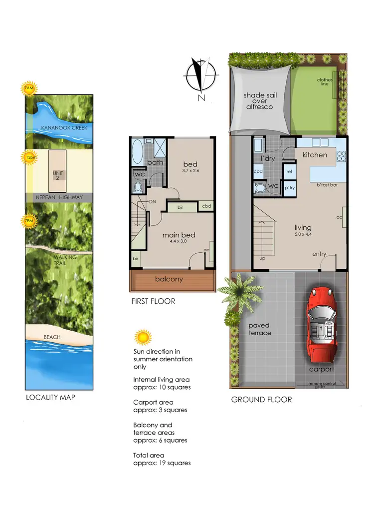 Floorplan of Homely townhouse listing, 2/295 Nepean Highway, Seaford VIC 3198