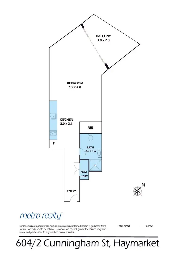 Floorplan of Homely apartment listing, 604/2 Cunningham Street, Haymarket NSW 2000