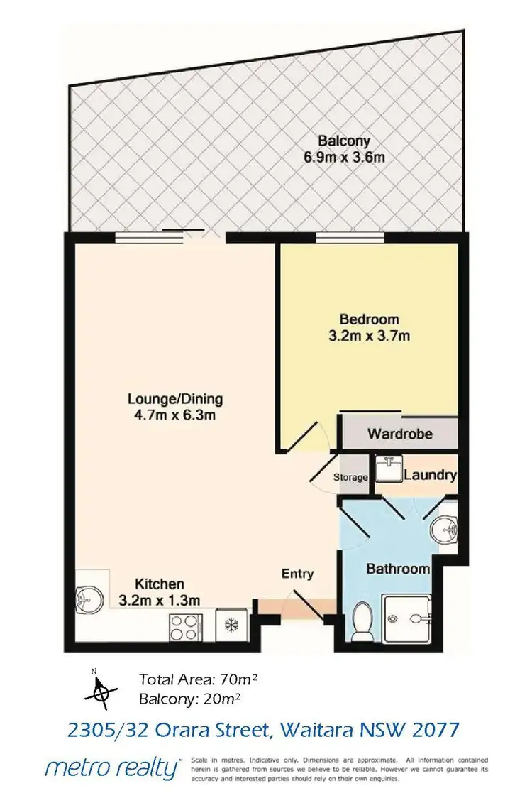 Floorplan of Homely apartment listing, 2305/32-36 Orara Street, Waitara NSW 2077