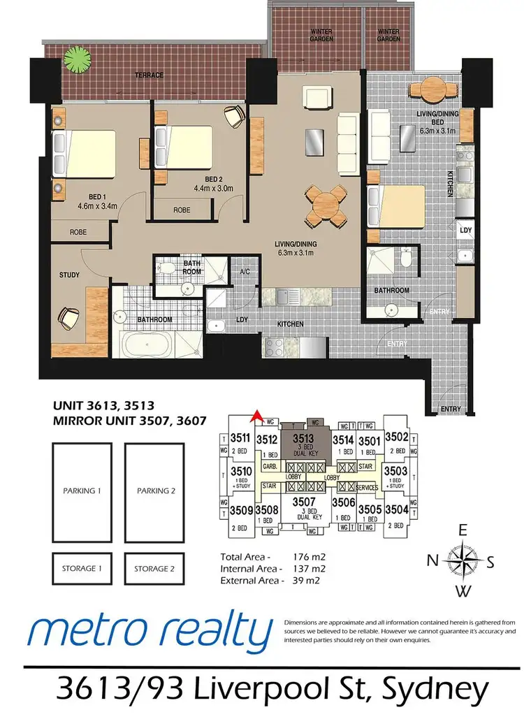 Floorplan of Homely apartment listing, 3613 & 3613a/91 Liverpool Street, Sydney NSW 2000
