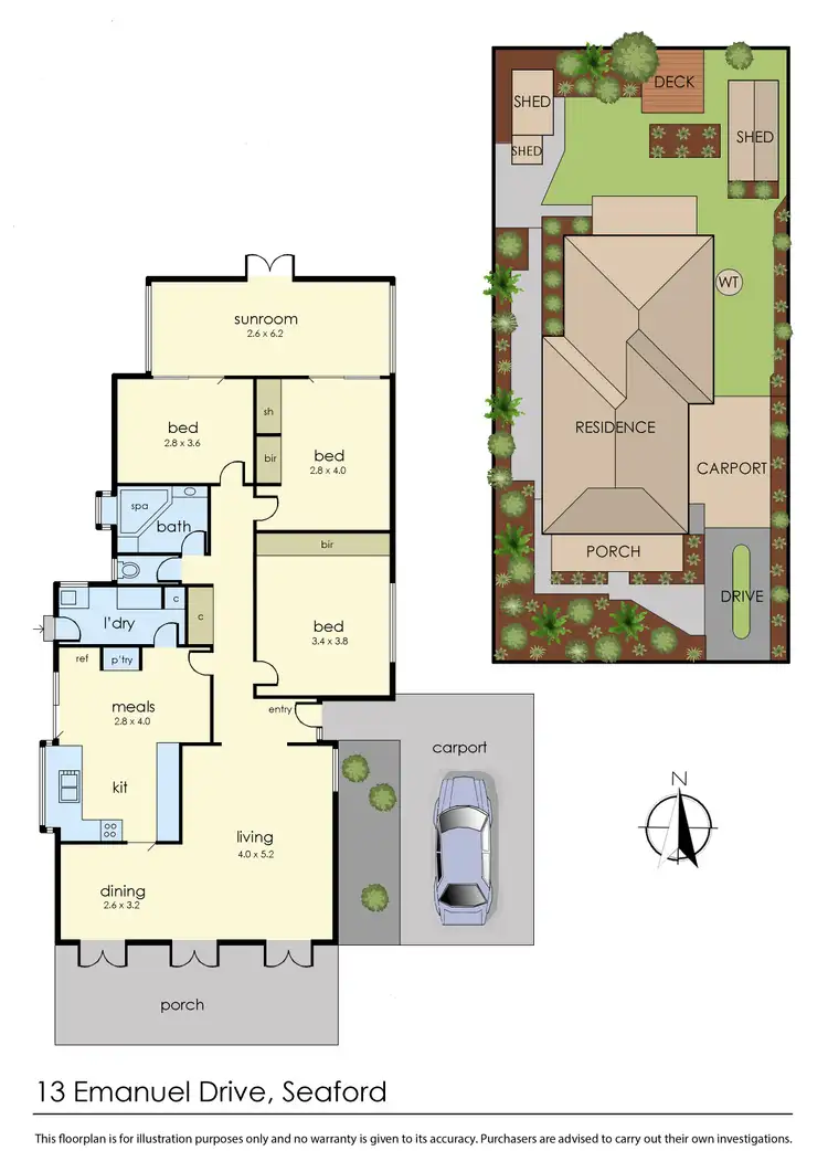 Floorplan of Homely house listing, 13 Emanuel Dve, Seaford VIC 3198