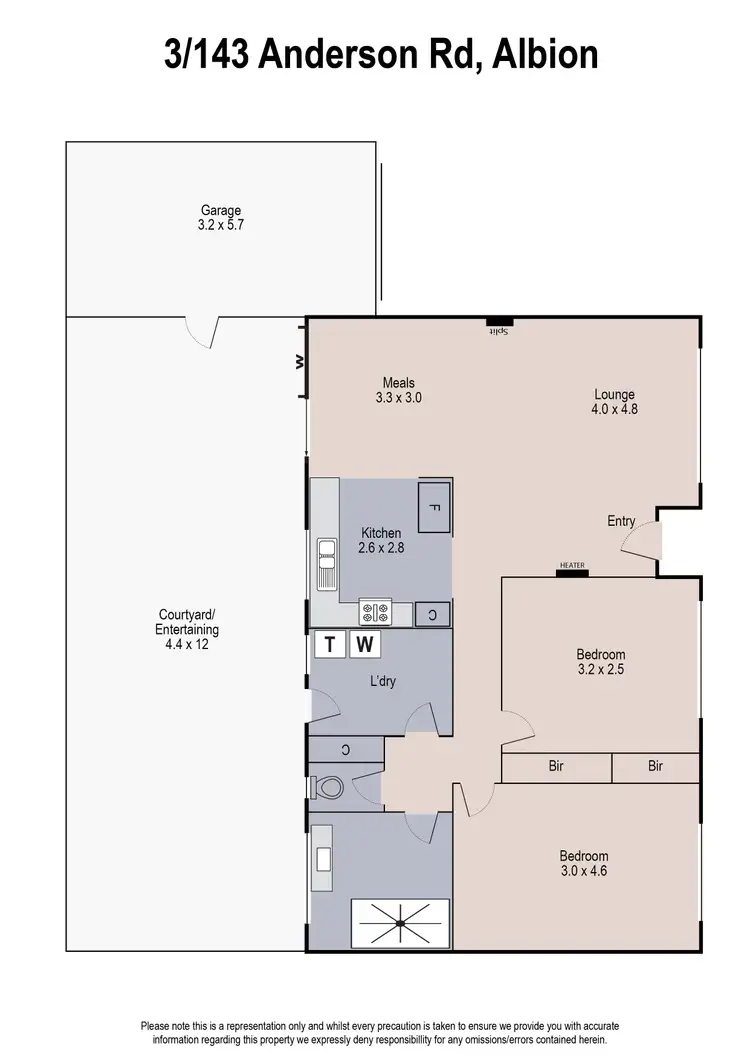Floorplan of Homely unit listing, 3/143 Anderson Road, Albion VIC 3020
