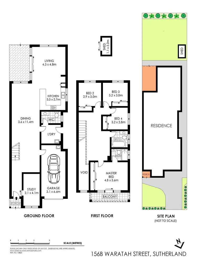 Floorplan of Homely semi-detached listing, 156B Waratah Street, Sutherland NSW 2232