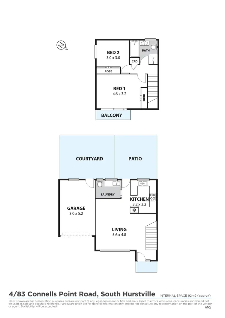 Floorplan of Homely townhouse listing, 4/83 Connells Point Rd, South Hurstville NSW 2221