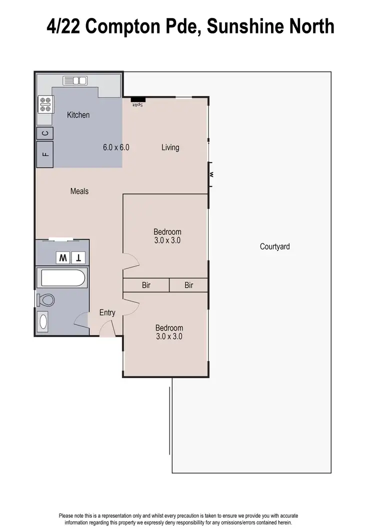 Floorplan of Homely unit listing, 4/22 Compton Parade, Sunshine North VIC 3020