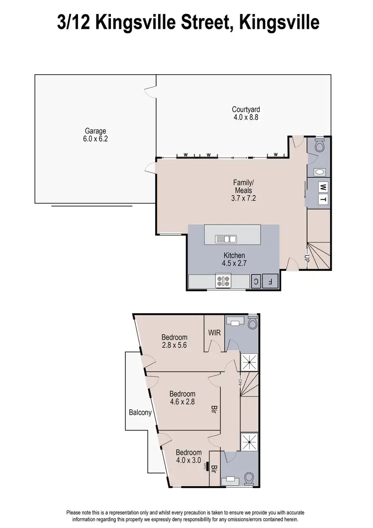 Floorplan of Homely townhouse listing, 3/12 Kingsville Street, Kingsville VIC 3012