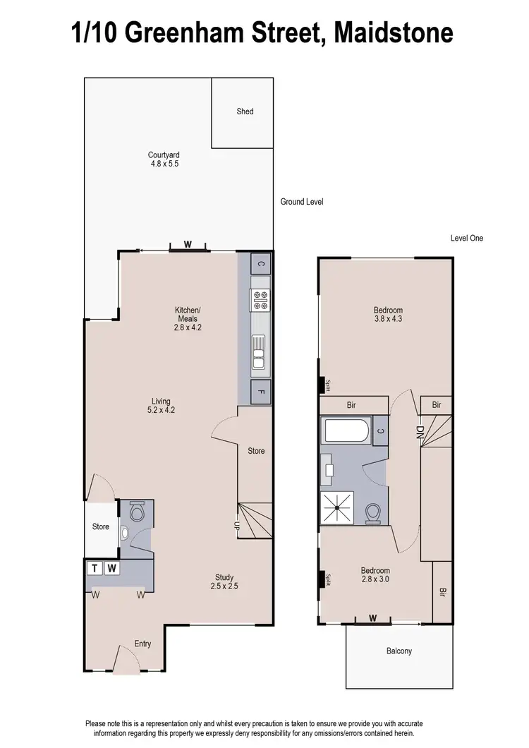 Floorplan of Homely townhouse listing, 1/10 Greenham Street, Maidstone VIC 3012