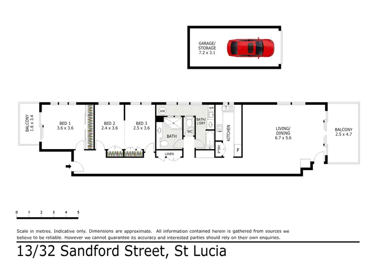 Floorplan of Homely unit listing, 13/32 Sandford Street, St Lucia QLD 4067