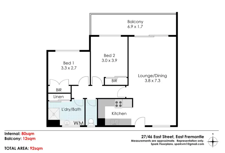 Floorplan of Homely apartment listing, 27/46 East Street, East Fremantle WA 6158