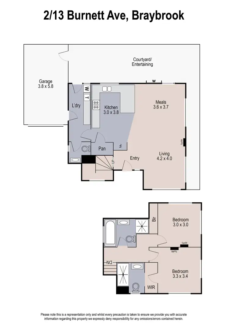 Floorplan of Homely townhouse listing, 2/13 Burnett Avenue, Braybrook VIC 3019