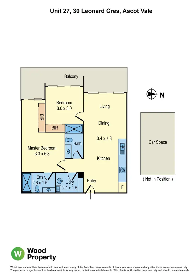 Floorplan of Homely apartment listing, 27/30 Leonard Cres, Ascot Vale VIC 3032