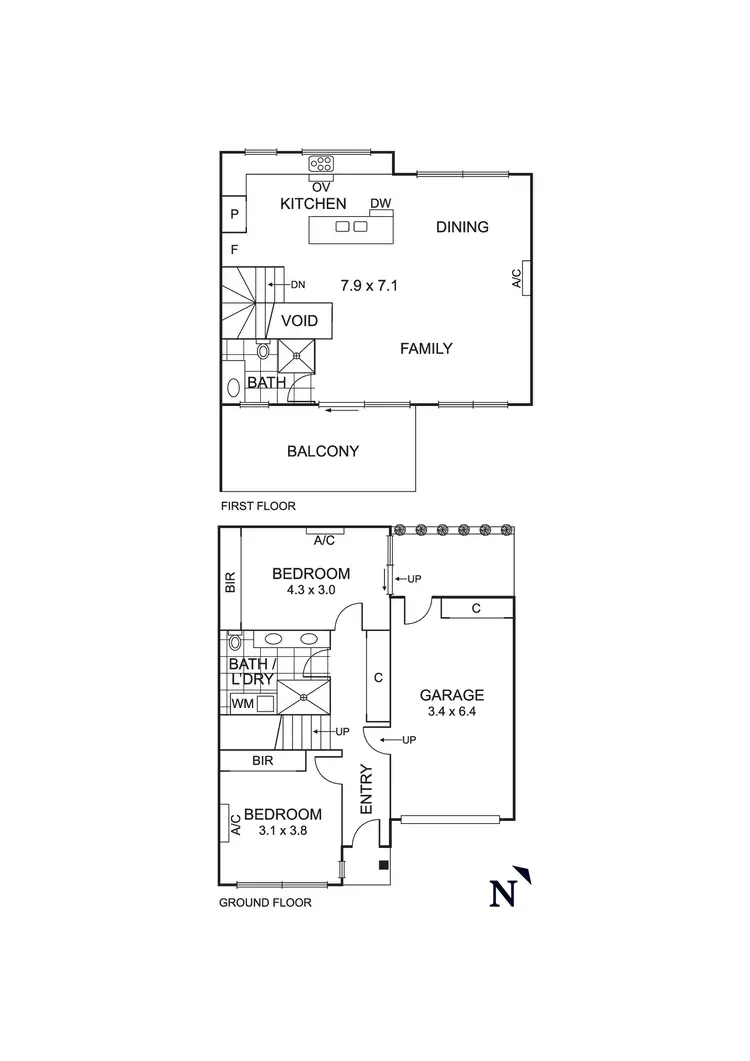 Floorplan of Homely townhouse listing, 2/33 Hillside Crescent, Maribyrnong VIC 3032