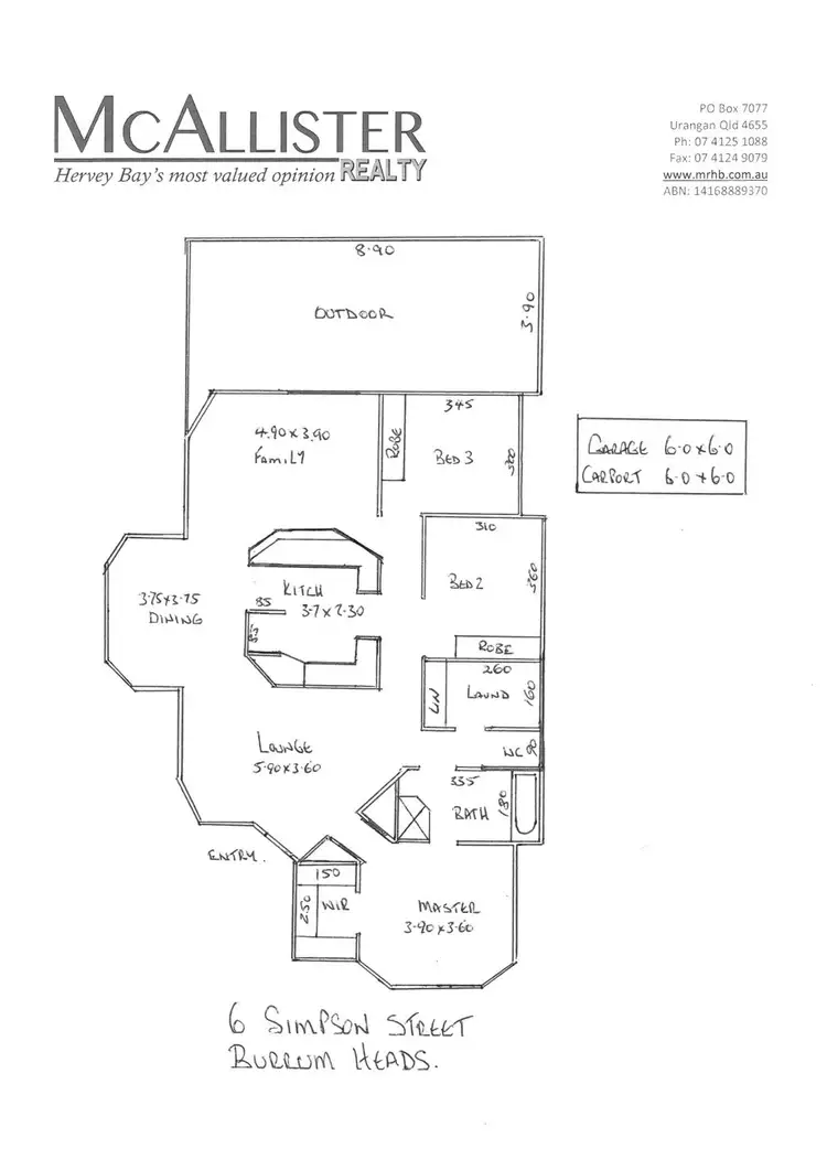 Floorplan of Homely house listing, 6 Simpson Street, Burrum Heads QLD 4659