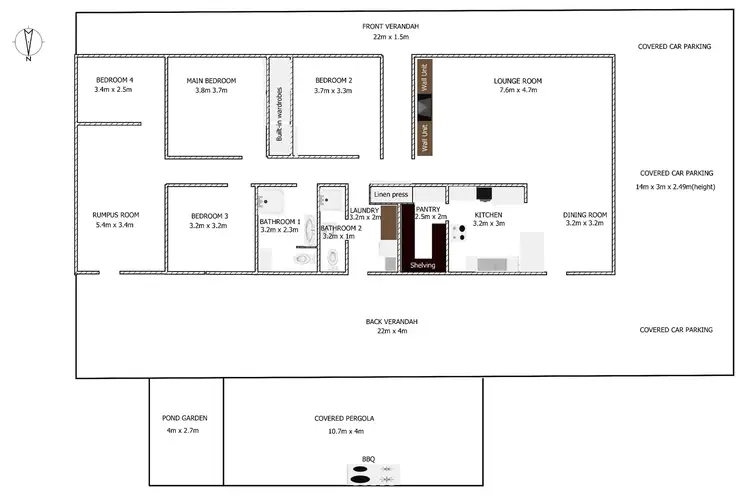 Floorplan of Homely house listing, 7 Huntingdale Court, Placid Hills QLD 4343