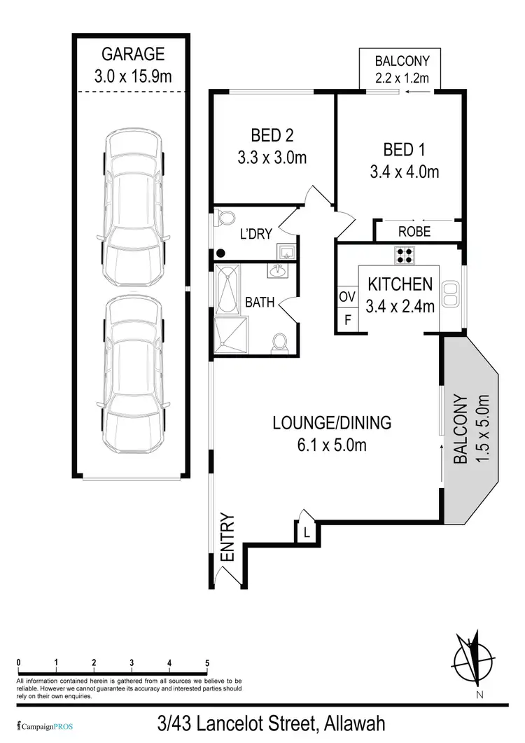 Floorplan of Homely apartment listing, 3/43 Lancelot Street, Allawah NSW 2218