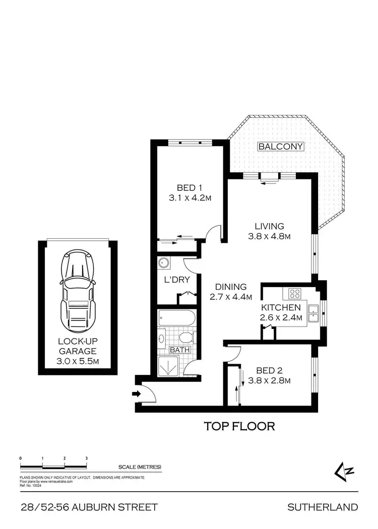 Floorplan of Homely apartment listing, 28/52-56 Auburn Street, Sutherland NSW 2232