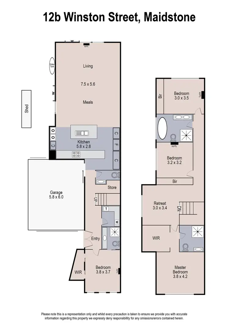 Floorplan of Homely townhouse listing, 12B Winston Street, Maidstone VIC 3012