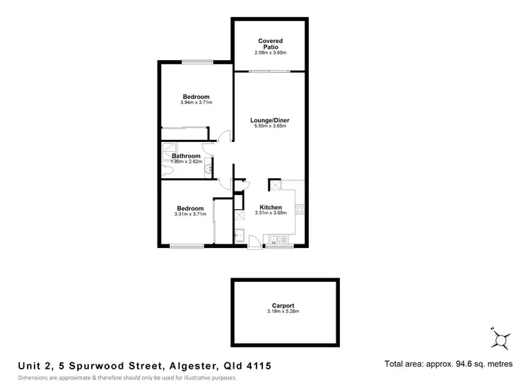 Floorplan of Homely unit listing, 2/5 Spurwood Street, Algester QLD 4115