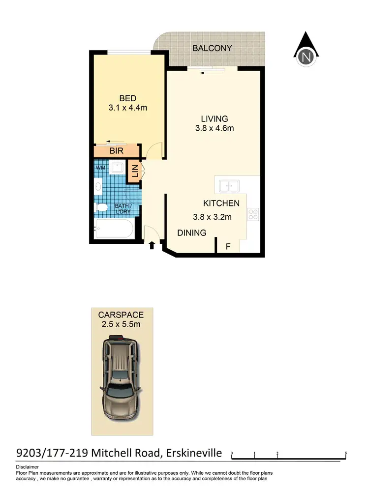 Floorplan of Homely apartment listing, 307/75 Mitchell Road, Erskineville NSW 2043