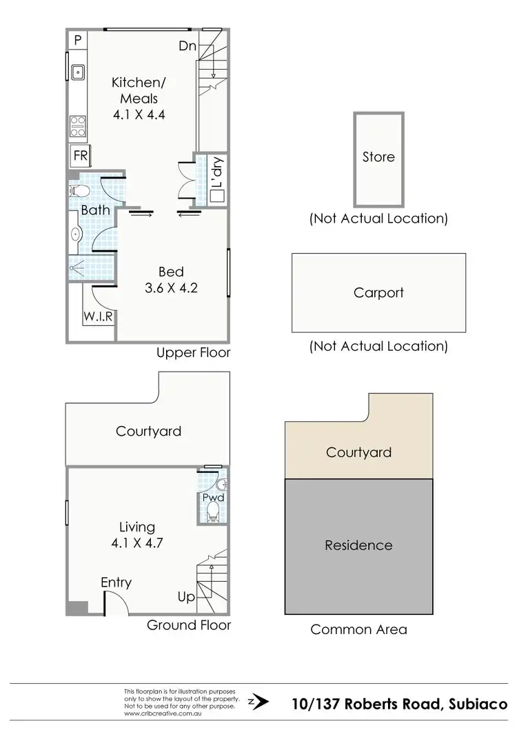 Floorplan of Homely townhouse listing, 10/137 Roberts Road, Subiaco WA 6008