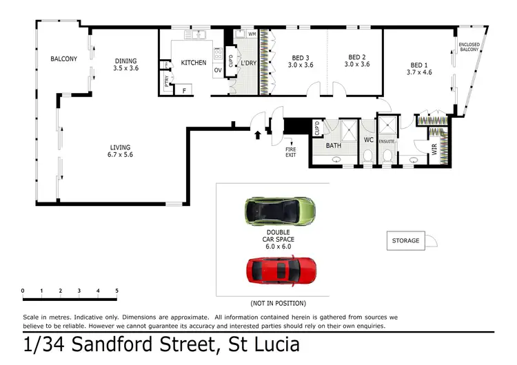Floorplan of Homely unit listing, 1/34 Sandford Street, St Lucia QLD 4067