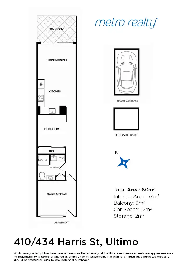Floorplan of Homely apartment listing, 410/434 Harris St, Ultimo NSW 2007