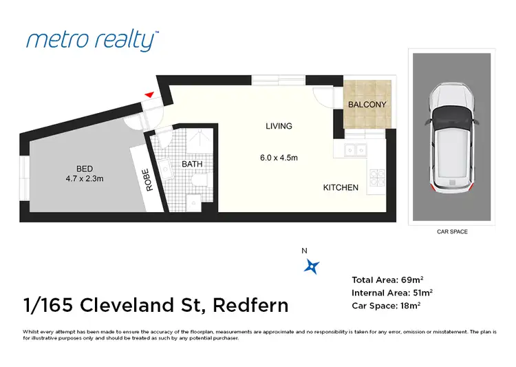Floorplan of Homely apartment listing, 1/165 Cleveland St, Chippendale NSW 2008