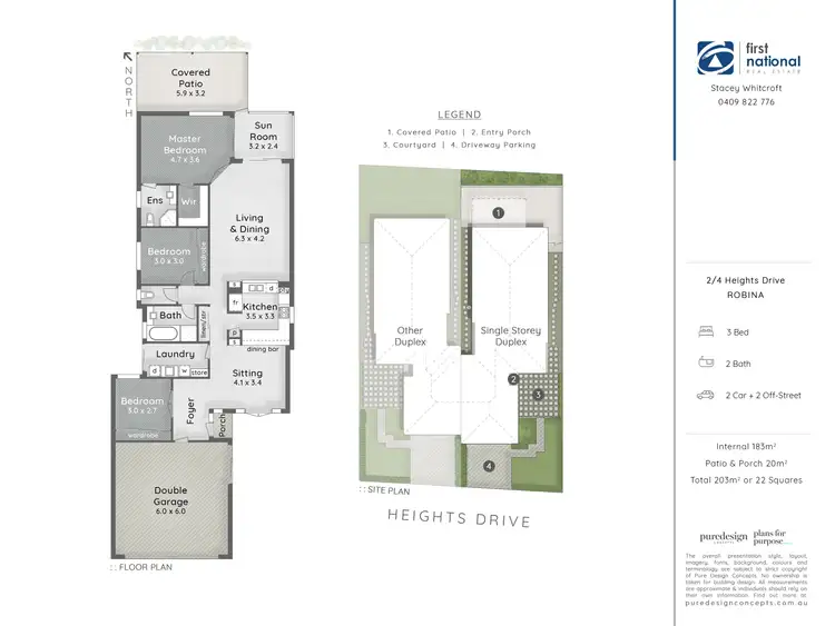 Floorplan of Homely semi-detached listing, 2/4 Heights Drive, Robina QLD 4226