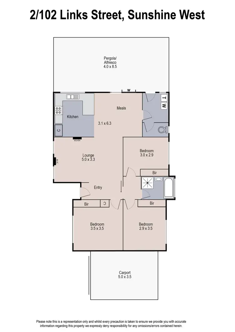 Floorplan of Homely house listing, 2/102 Links Street, Sunshine West VIC 3020