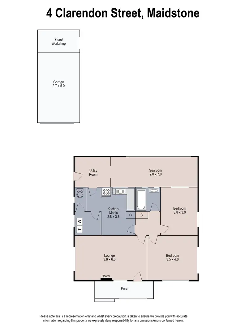 Floorplan of Homely house listing, 4 Clarendon Street, Maidstone VIC 3012