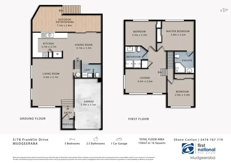Floorplan of Homely townhouse listing, 5/78 Franklin Drive, Mudgeeraba QLD 4213