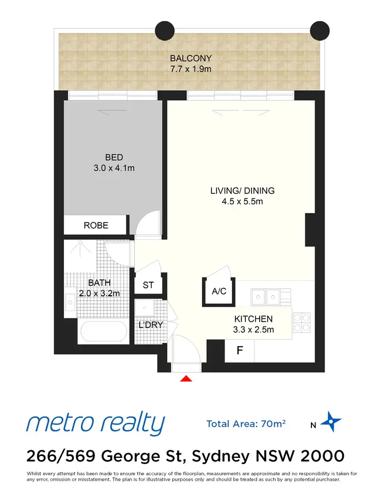 Floorplan of Homely apartment listing, 266/569-581 George St, Sydney NSW 2000