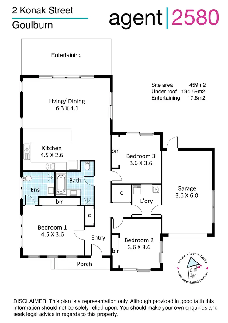 Floorplan of Homely semi-detached listing, 1/23 Kavanagh St, Goulburn NSW 2580