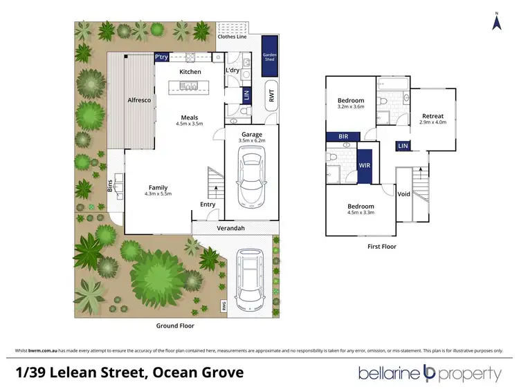 Floorplan of Homely townhouse listing, 1/39 Lelean Street, Ocean Grove VIC 3226