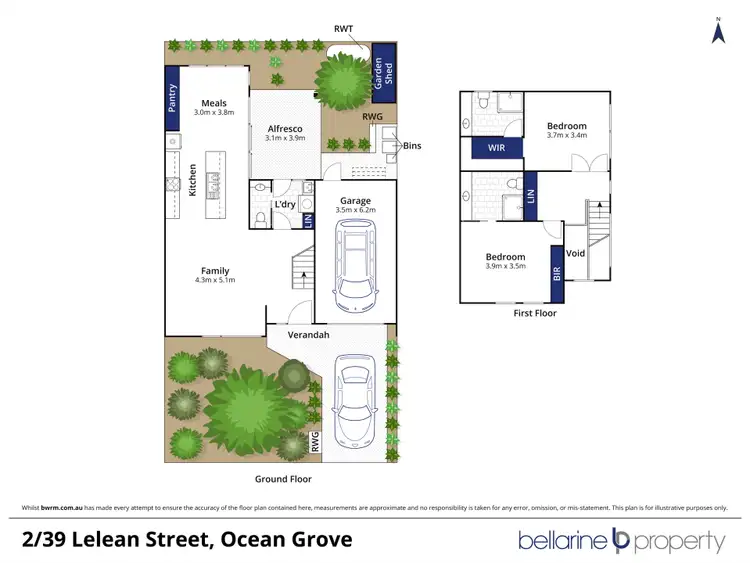 Floorplan of Homely townhouse listing, 2/39 Lelean Street, Ocean Grove VIC 3226