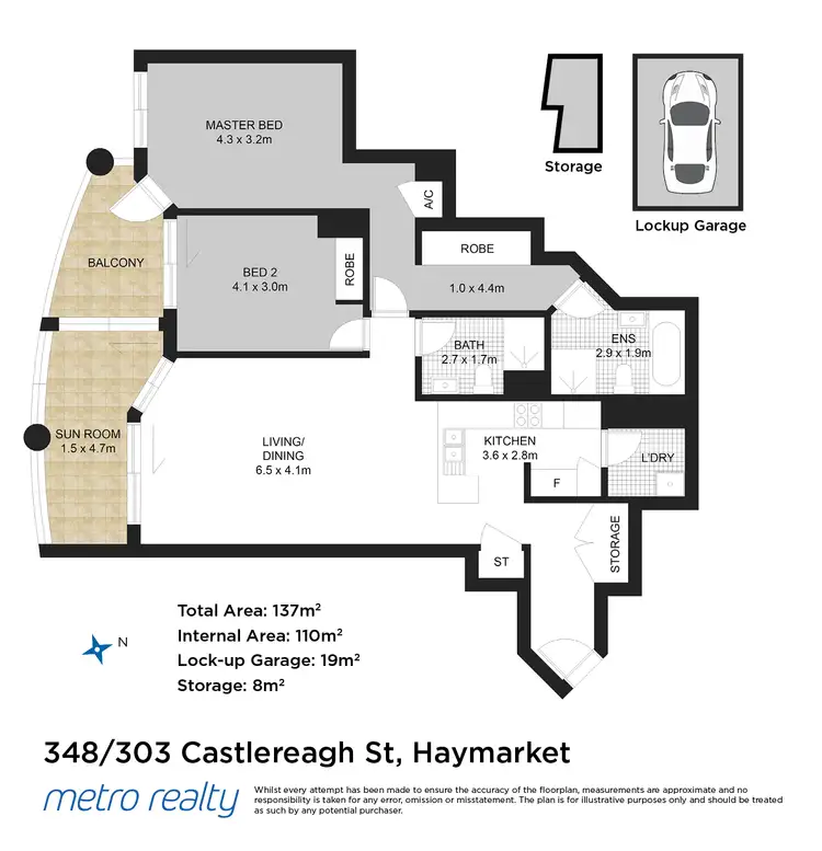 Floorplan of Homely apartment listing, 348/303 Castlereagh Street, Sydney NSW 2000