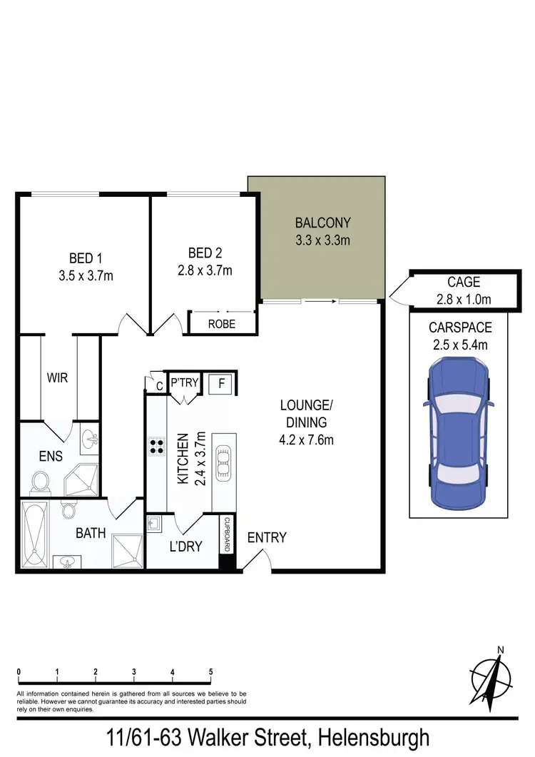 Floorplan of Homely apartment listing, 11/61-63 Walker Street, Helensburgh NSW 2508