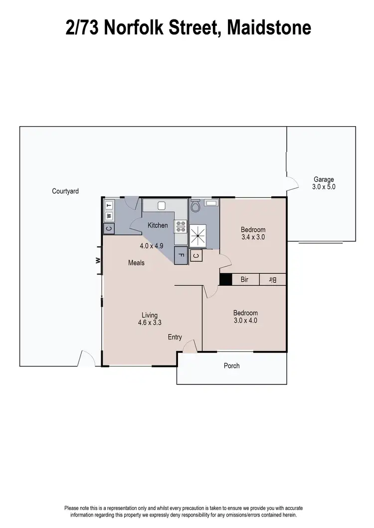 Floorplan of Homely unit listing, 2/73 Norfolk Street, Maidstone VIC 3012