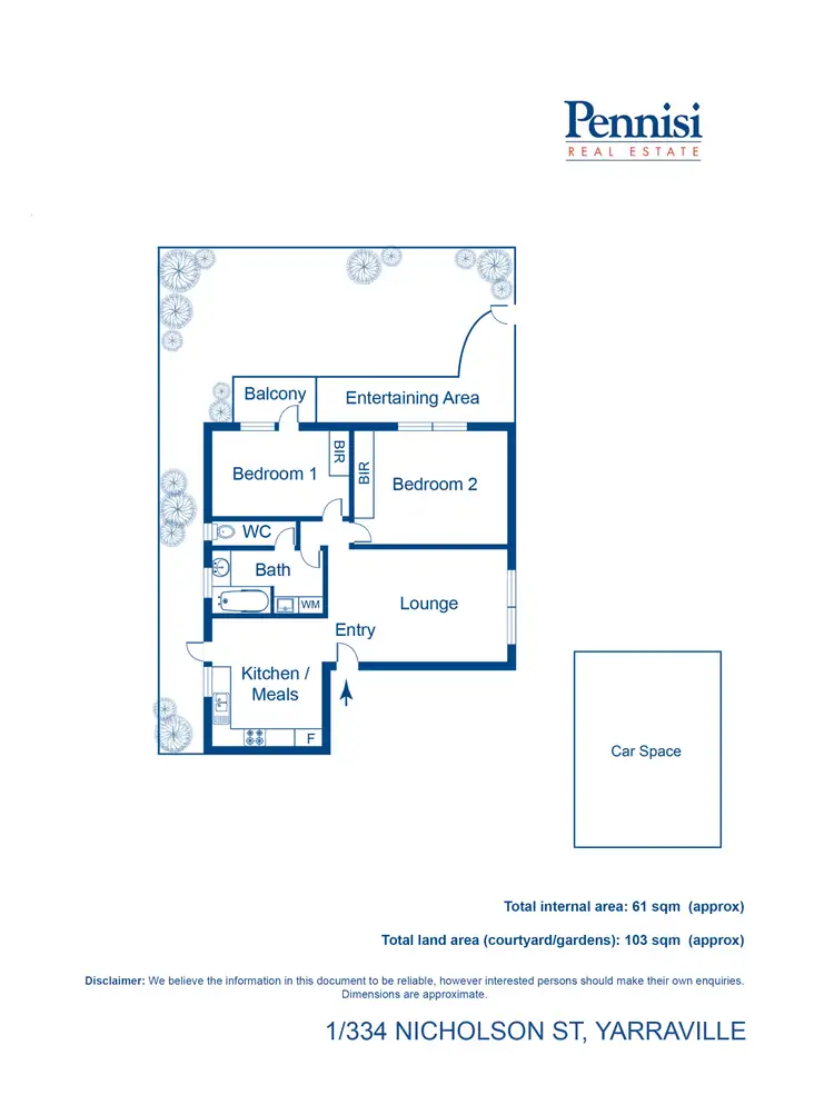 Floorplan of Homely apartment listing, Unit 1/334 Nicholson Street, Yarraville VIC 3013