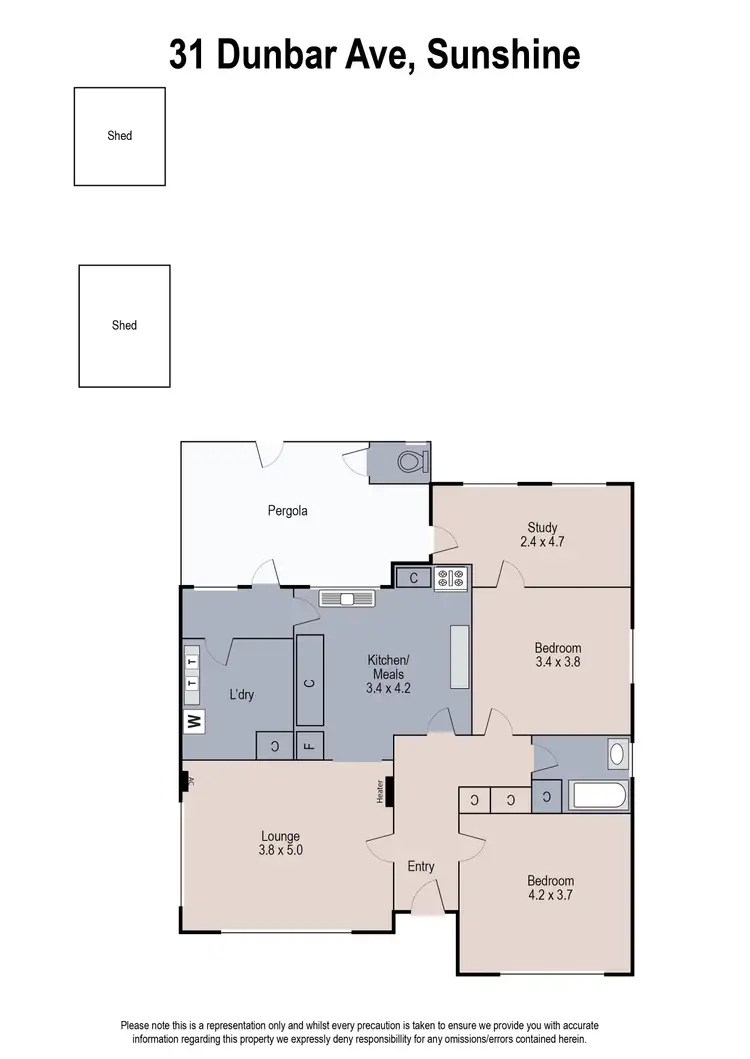 Floorplan of Homely house listing, 31 Dunbar Avenue, Sunshine VIC 3020