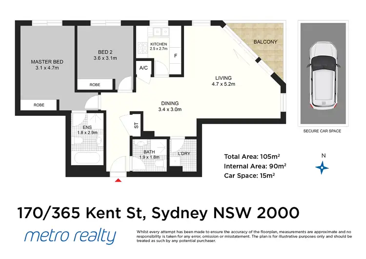 Floorplan of Homely apartment listing, 170/365 Kent St, Sydney NSW 2000