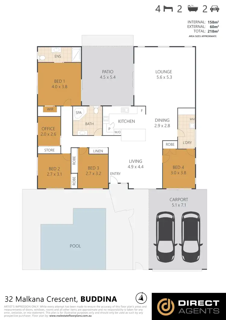Floorplan of Homely house listing, 32 Malkana Crescent, Buddina QLD 4575
