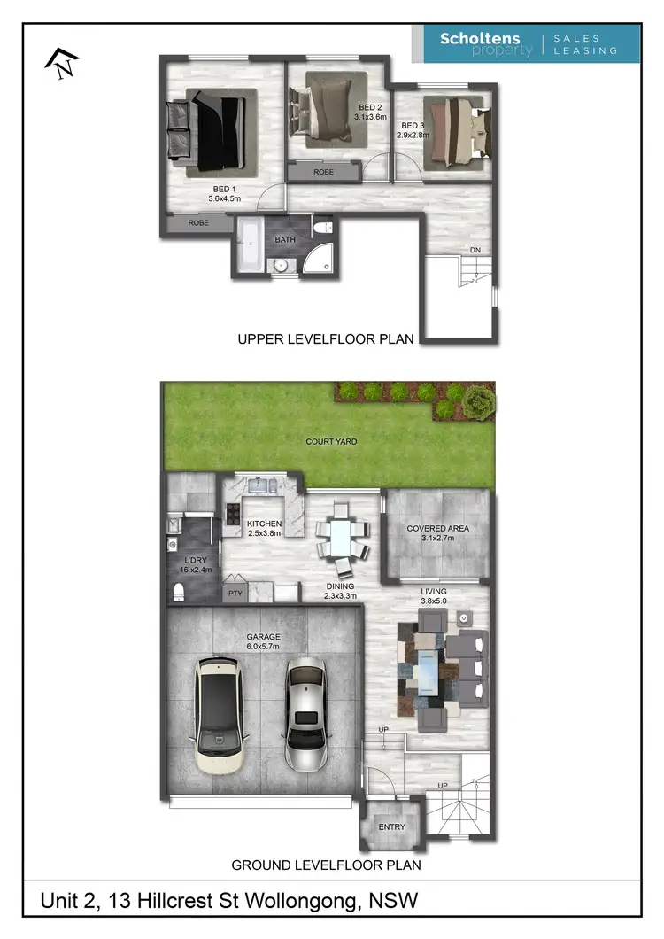 Floorplan of Homely townhouse listing, 2/13 Hillcrest Street, Wollongong NSW 2500