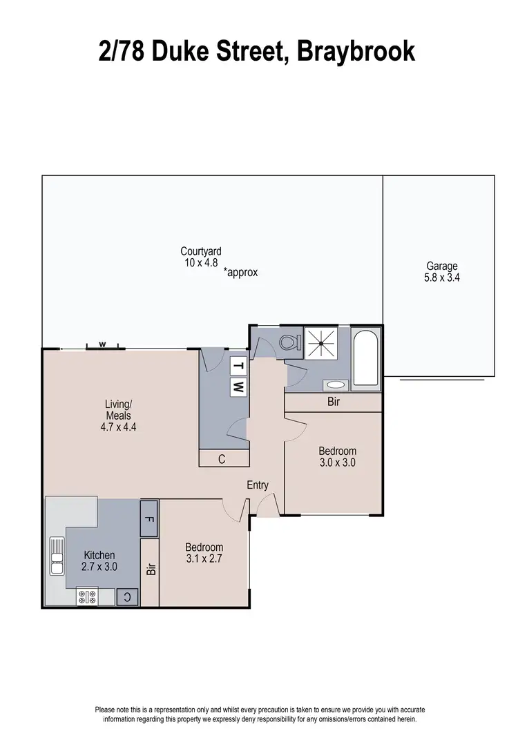 Floorplan of Homely unit listing, 2/78 Duke Street, Braybrook VIC 3019