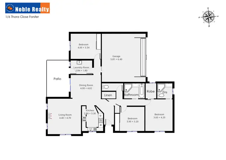 Floorplan of Homely villa listing, 1/6 Thora Close, Forster NSW 2428