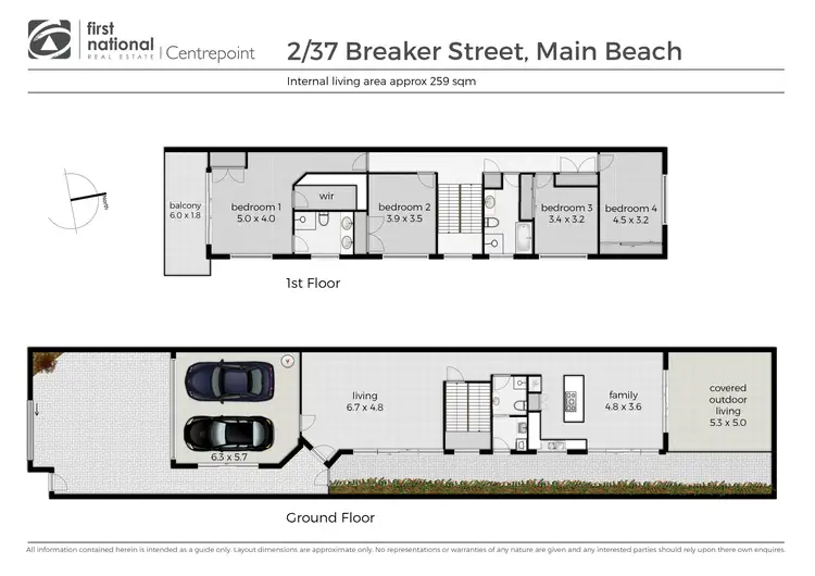 Floorplan of Homely semi-detached listing, 2/37 Breaker Street, Main Beach QLD 4217