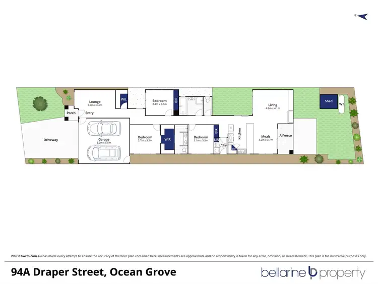 Floorplan of Homely townhouse listing, 94A Draper Street, Ocean Grove VIC 3226